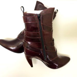 NWB - Jeffrey Campbell Polished Wine DESTROYER BOOT, Size 8.5